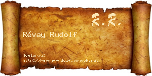 Révay Rudolf névjegykártya
